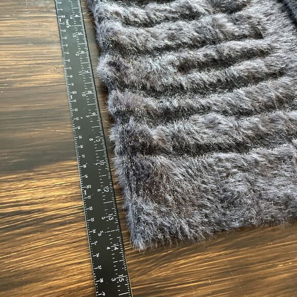 Trucloth Womens Striped Fuzzy Eyelash Knit Cardigan Sweater Sz M Open Purple EUC - Picture 9 of 11